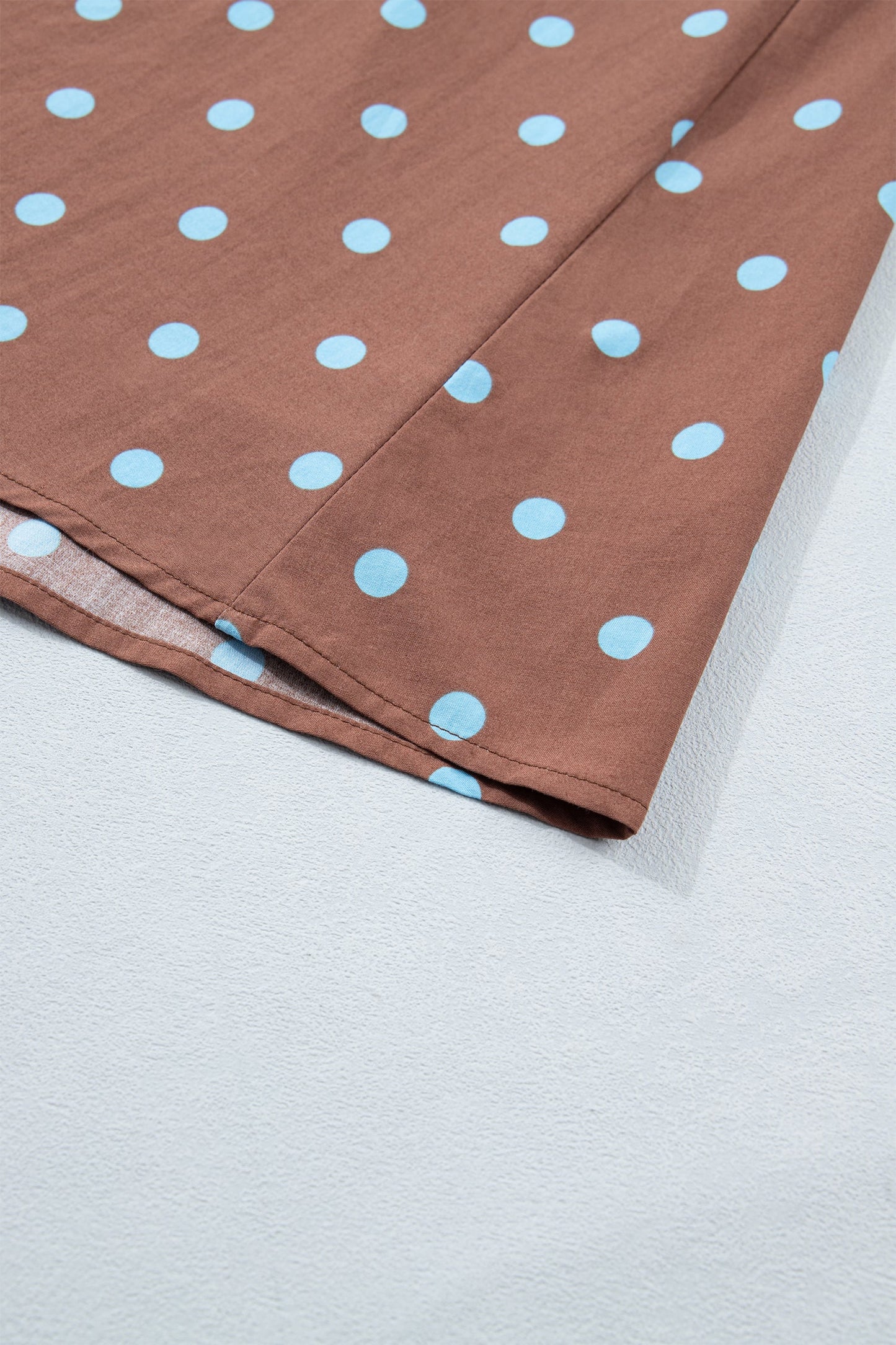 Polka Dot Zip Up V-Neck Sleeveless Dress