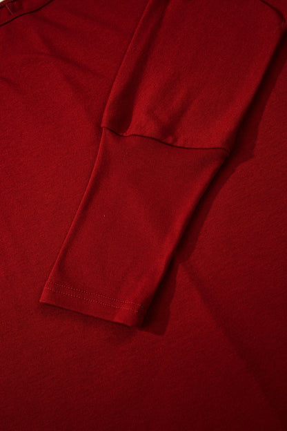 Solid Extended Cuff Long Sleeve Top