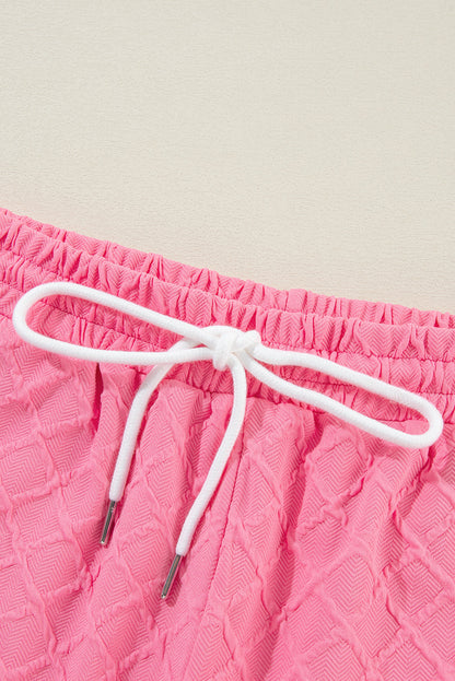 Checker Textured Tee and Drawstring Shorts