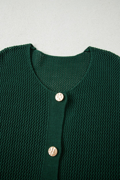 Plus Size Solid Button Front Sweater Cardigan