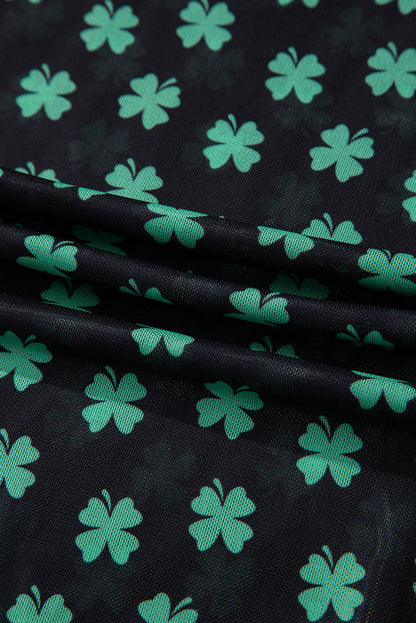 St Patrick Shamrock Mesh Long Sleeve Bodysuit