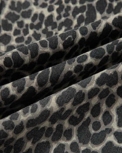Naeve Leopard Print High Waist Barrel Jeans
