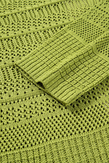 Crochet Knit Oversize Open Front Cardigan
