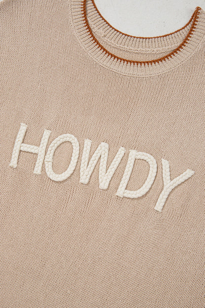 Western HOWDY Contrast Trim Sleeveless Sweater
