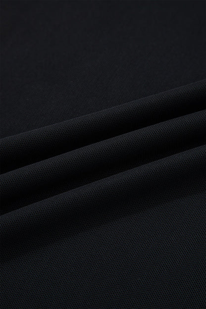 Sheer Mesh Patchwork Cap Sleeve T-Shirt