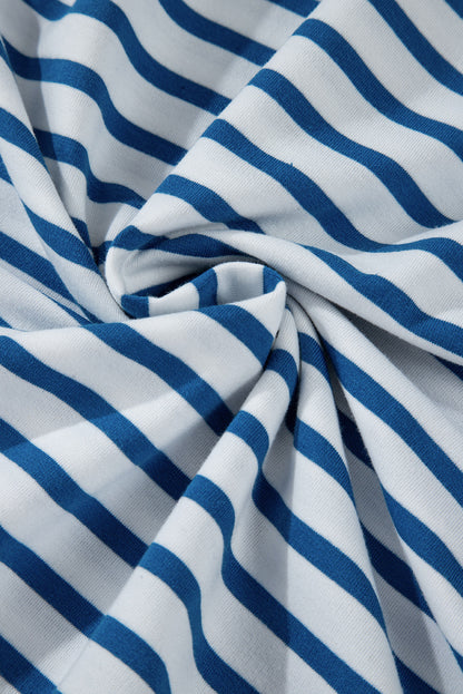 Stripe Drop Shoulder Crewneck Sweatshirt