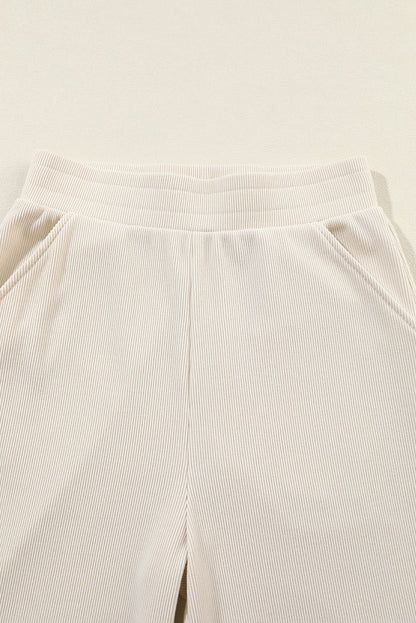 Solid Collared Pullover and Pants Set