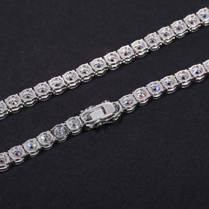 GC Éclat Tennis Necklace | 925 Silver VVS Moissanite Chain 4mm / 6mm