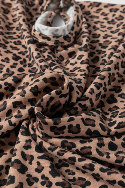 Leopard Loose Tee & Drawstring Waist Pants Set