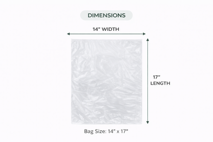 Clear Produce Bags - Roll of 100 Bags - 14" x 17"