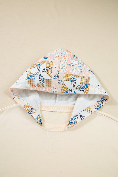 Western Geometric Patchwork Kangaroo Pocket Hoodie