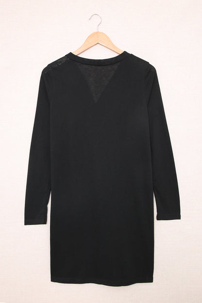 Solid Open-Front Buttoned Cardigan