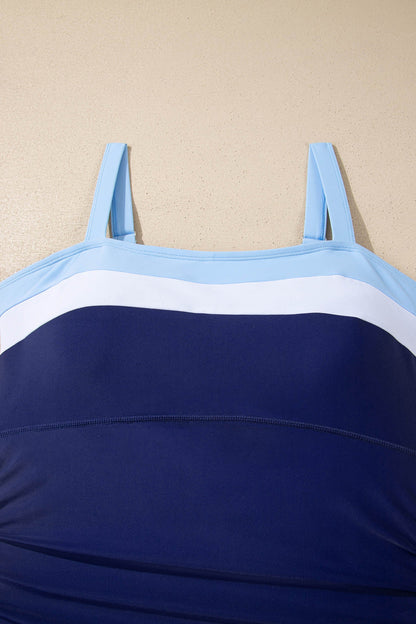 Colorblock Square Neckline One-Piece Swimsuit