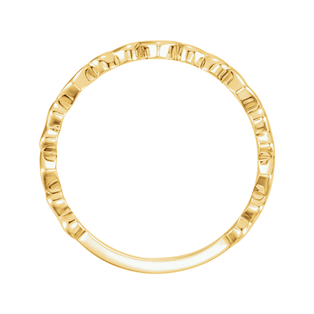 14K Yellow Gold Heart Ring / Solid Gold Romantic Band