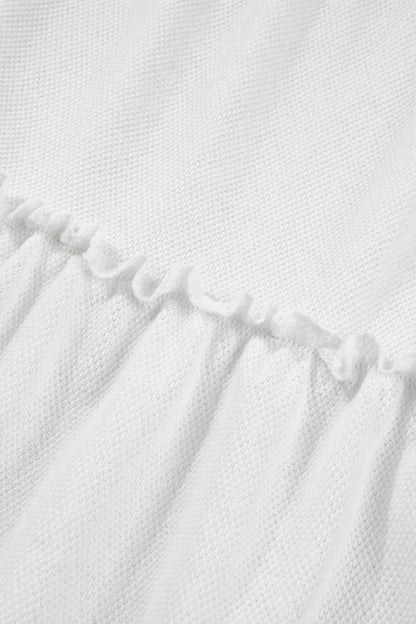 Solid Frilled Ruffle Tiered Tank Top
