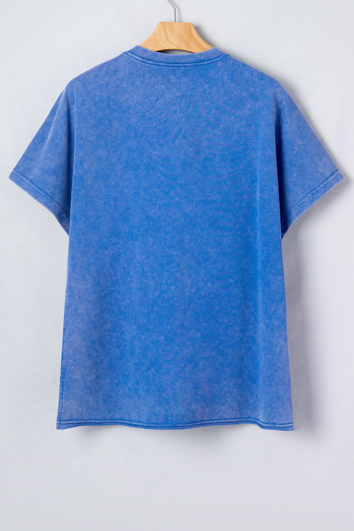 USA Star Patchwork Mineral Wash Notched Neck Tee
