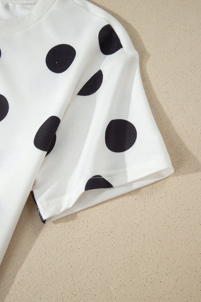 Polka Dot Short Sleeve Top & Mini Skort Set