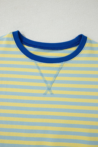 Stripe Terry Knit Top & Shorts Set
