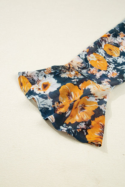 Floral Off Shoulder Bell Sleeve Peplum Top