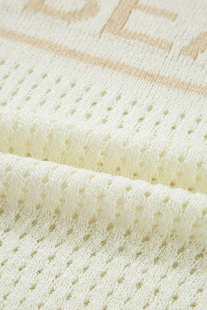 BEACH Hollow Out Knit Dolman Sleeve Sweater
