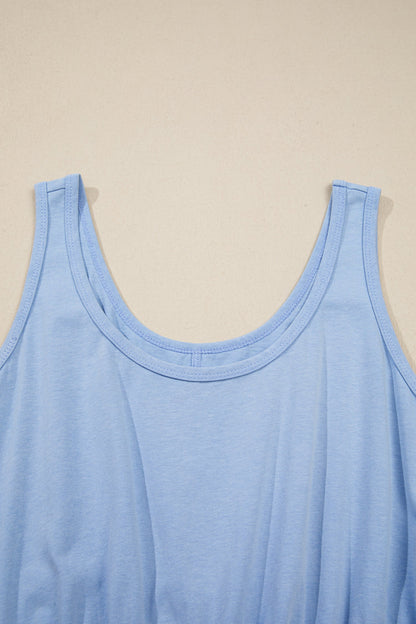 Mineral Wash Elastic Waist Tank Dress w/ Pockets