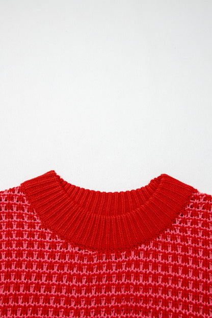 Stripe Draped 3/4 Sleeve Slouchy Sweater