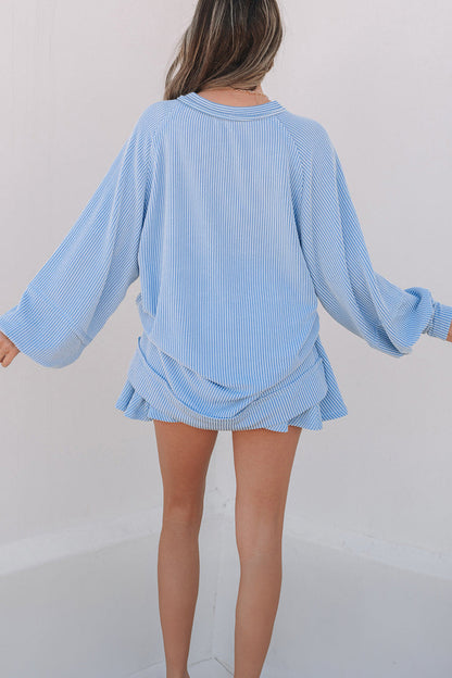 Corded Top and Ruffle Mini Skort Set