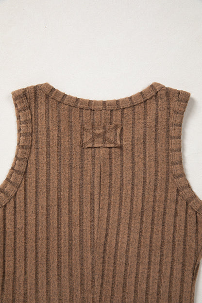 Solid Mineral Wash Ribbed Tank Top