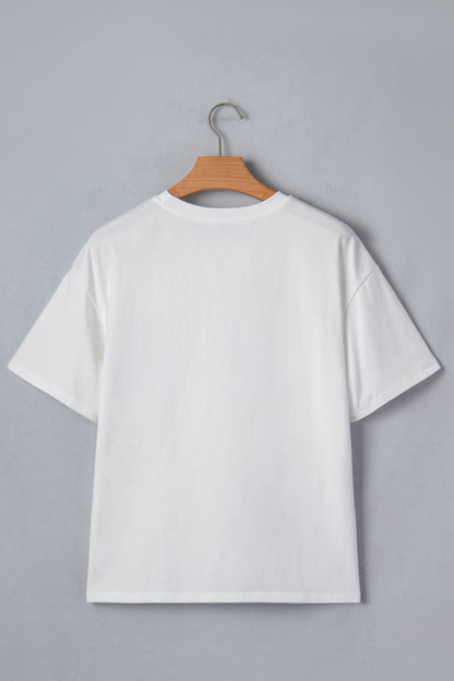 Colorblock Chest Pocket Patch Short Sleeve Top