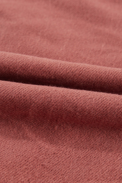 Solid Fleece-Lined Half-Zip Up Collar Sweatshirt