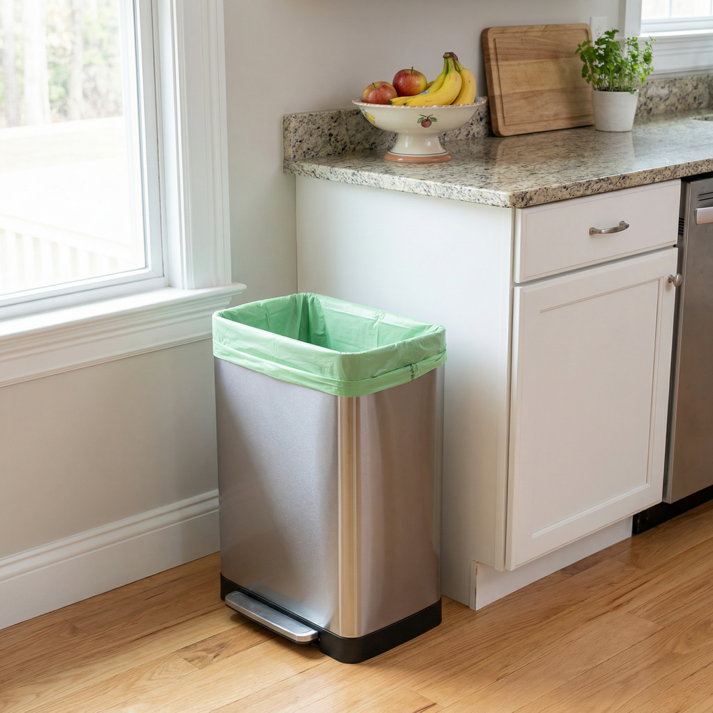 5-Gallon Plant-Based Trash Can Liner - 50 Bags