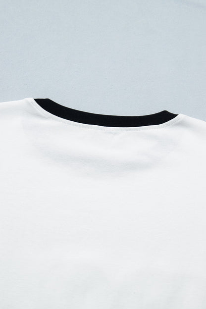 Sequin Star USA Patch Colorblock Trim T-Shirt