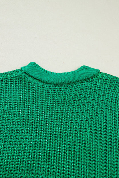 Solid Mock Neck Short Sleeve Knit Sweater