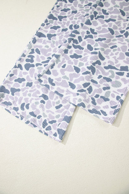 Camo Corded Knit Tee & Drawstring Pants Set