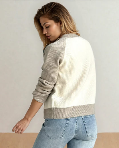 Wren Colorblock Button Front Casual Cardigan