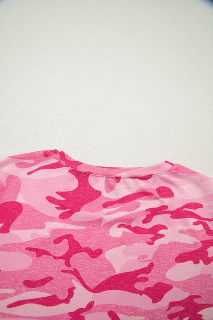 Camo Short Sleeve Crew Neck T-Shirt