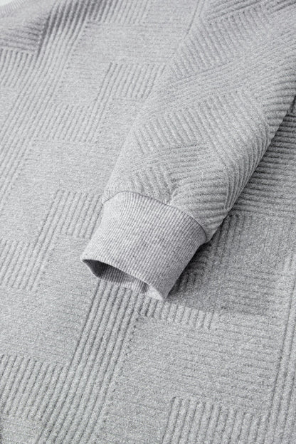 Textured Half-Zip Long Sleeve Sweatshirt