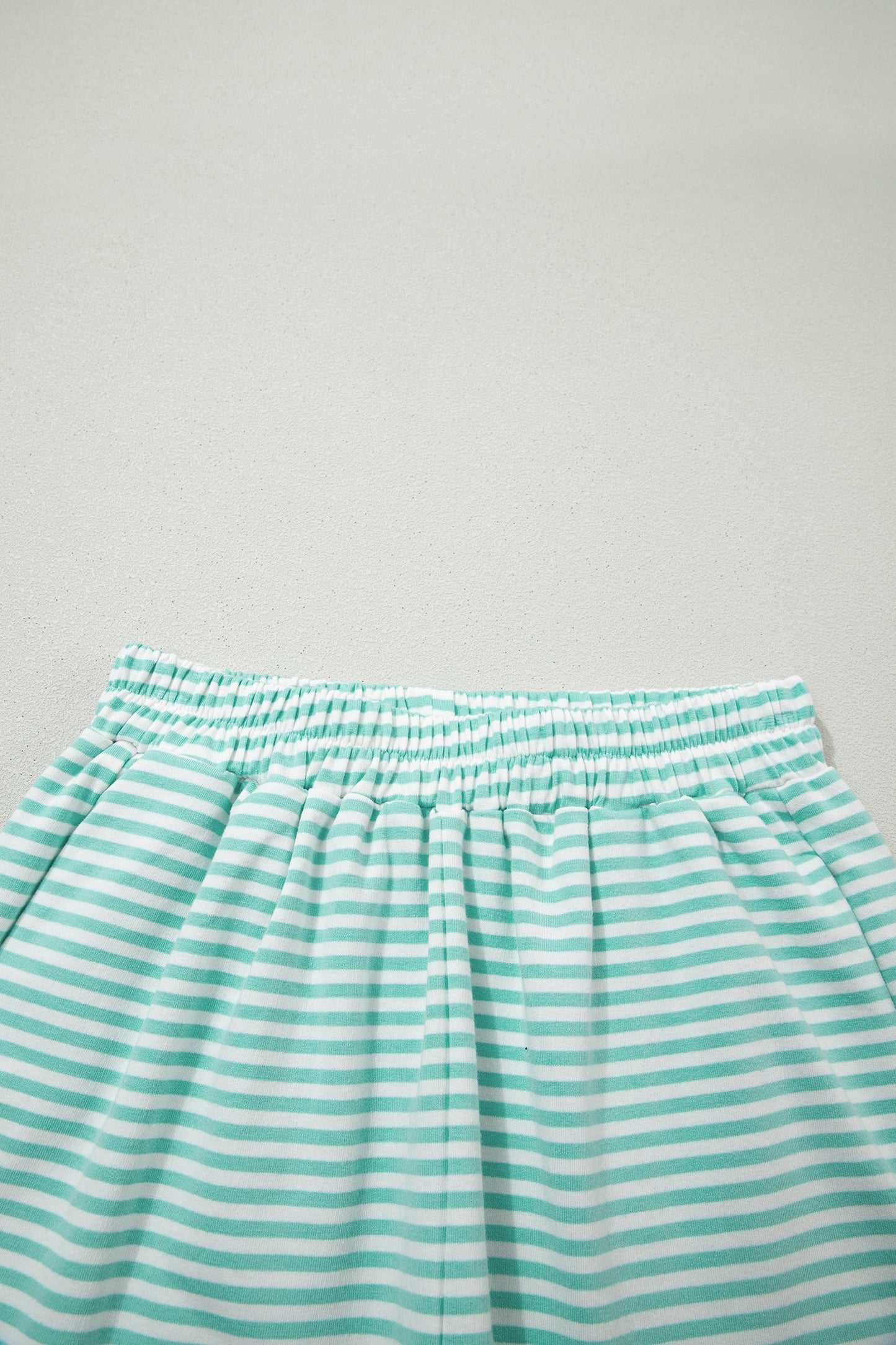 Stripe Oversized Mock Neck Sweatshirt & Shorts Set