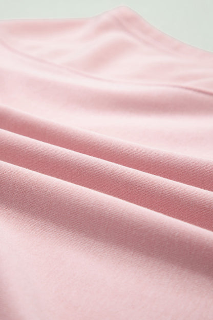 Solid Tee & Wide Leg Raw Hem Pants Set