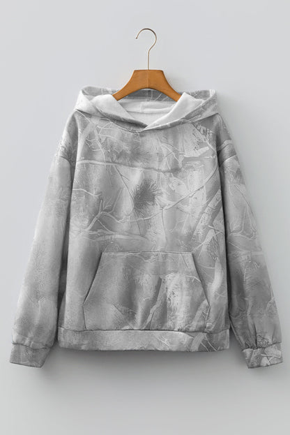 Camo Kangaroo Pocket Drop Shoulder Hoodie