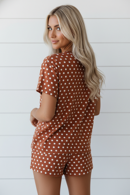 Polka Dot Short Sleeve Top & Shorts Set