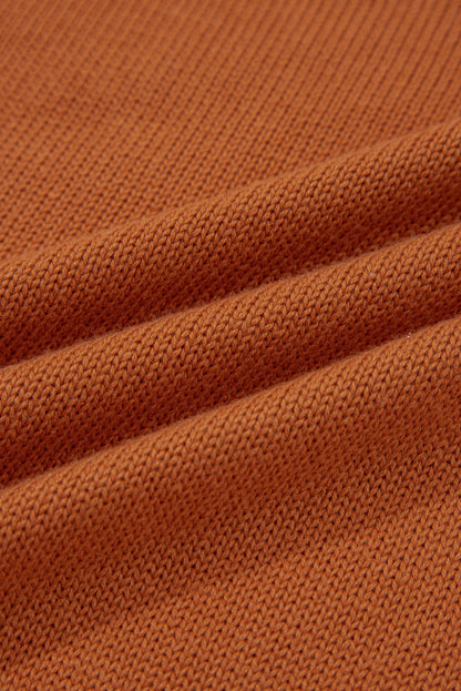 Solid Ribbed Drop Shoulder Sweater