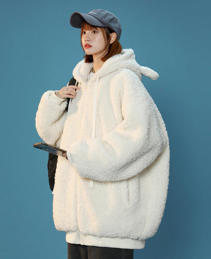 Women's Furry Bunny Ears Winter Jacket