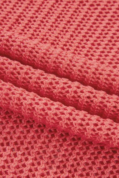 Solid Crochet Hollow-Out Sweater