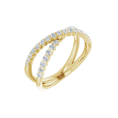 Valérie 14K Gold Diamond Criss-Cross Ring
