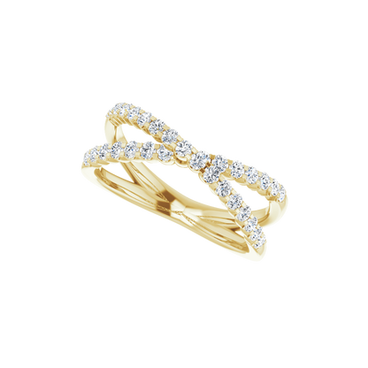 Valérie Gold Vermeil Diamond Criss Cross Ring