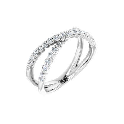 Valérie 14K Gold Diamond Criss-Cross Ring