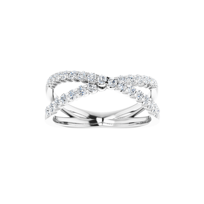 Valérie 14K Gold Diamond Criss-Cross Ring