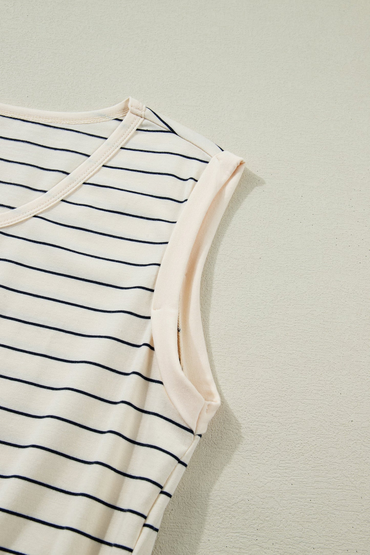 Stripe Drawstring Tunic Tank Mini Dress w/ Pockets