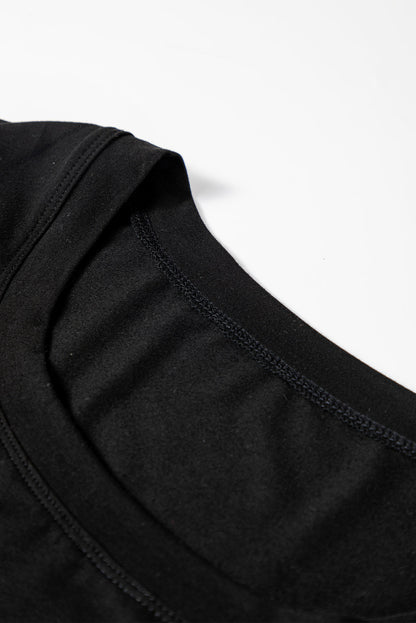 Solid Scoop Neck Long Sleeve Top